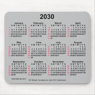 2030 Silver 52 veckor ISO Calendar av Janz Musmatta