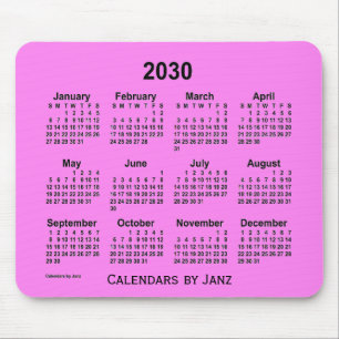 2030 Violet Calendar av Janz Mouse Pad Musmatta