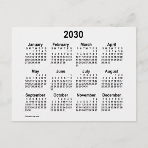 2030 Vit Rök Mini Kalender av Janz Vykort