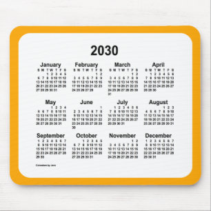 2030 Vitbok om Orange Kalender från Janz Two Tone Musmatta
