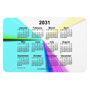 2031 års gränspunkt-kalender från Janz 4x6 Magnet