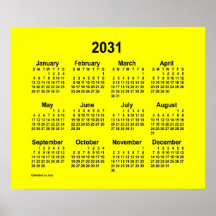 2031 Gult Kalender efter Janz Print Poster