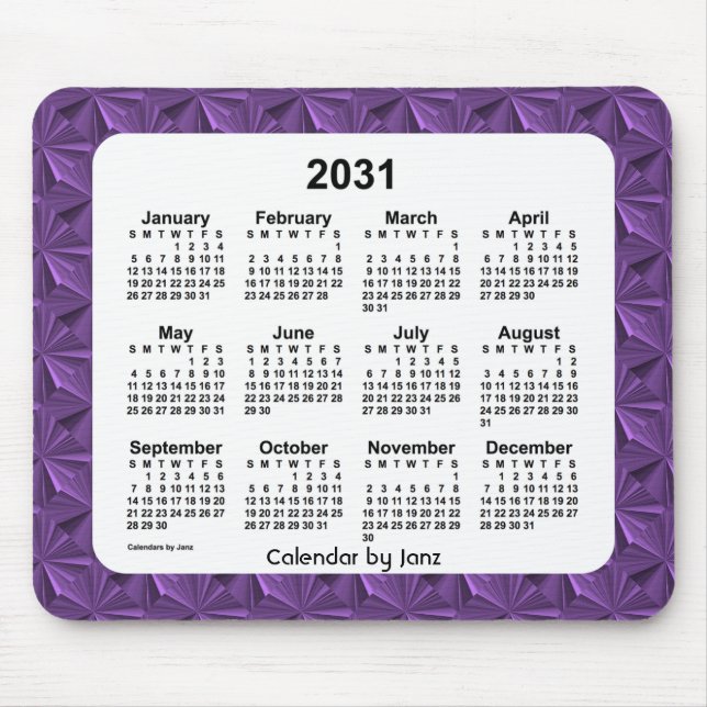 2031 Lila Diamonds Calendar av Janz Musmatta (Framsidan)