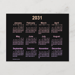 2031 Neon Ipanema Mini Kalender av Janz Vykort