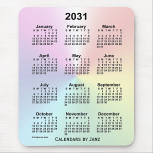2031 Rainbow Cloud Calendar av Janz Mouse Pad Musmatta