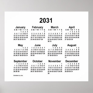 2031 Vit kalender av Janz Print Poster