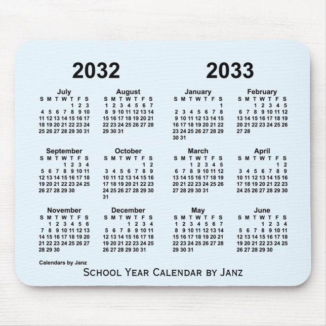2032-2033 Alice Blue School Year Calendar av Janz Musmatta (Framsidan)