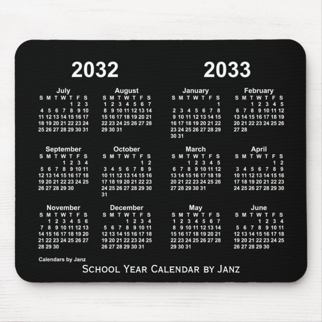 2032-2033 Neon skolårskalender från Janz Musmatta (Framsidan)
