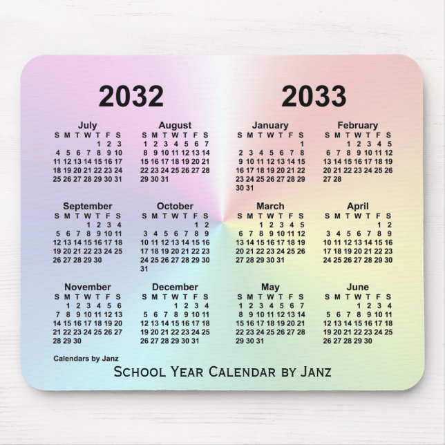 2032-2033 Rainbow Cloud School Calendar av Janz Musmatta (Framsidan)