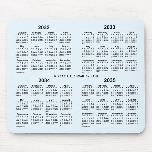 2032-2035 Alice Blue 4 Year Calendar av Janz Musmatta (Framsidan)