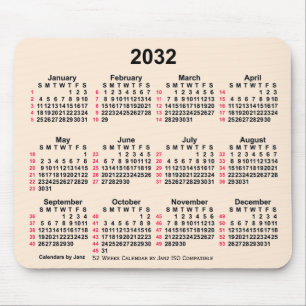 2032 Antique White 52 Weeks ISO Calendar av Janz Musmatta