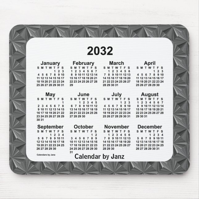 2032 års kalender för svarta diamanter från Janz Musmatta (Framsidan)