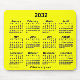 2032-Gultens kalender av Janz Mouse Pad Musmatta