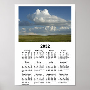 2032 Nebraska Sandhills Kalender av Janz Poster