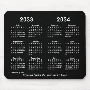 2033-2034 års Neon skolårskalender från Janz Musmatta