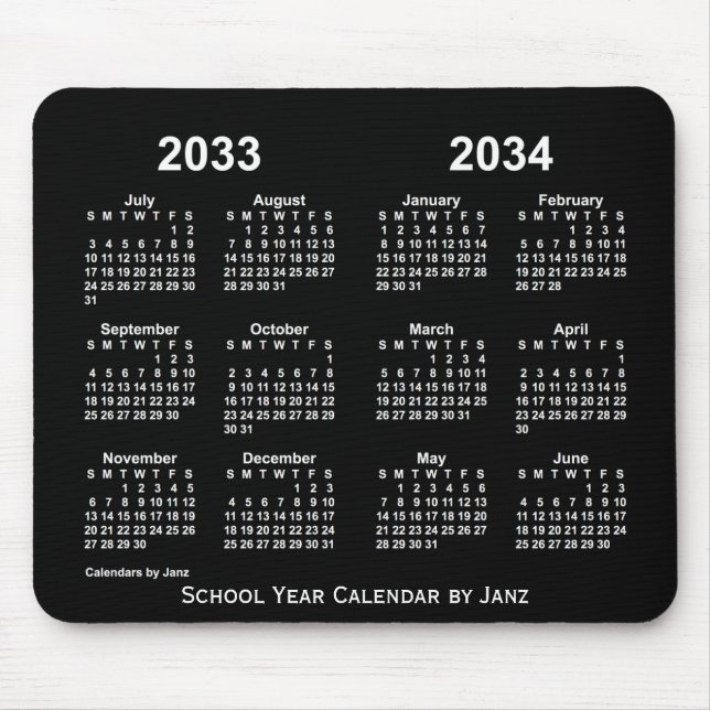 2033-2034 års Neon skolårskalender från Janz Musmatta (Framsidan)