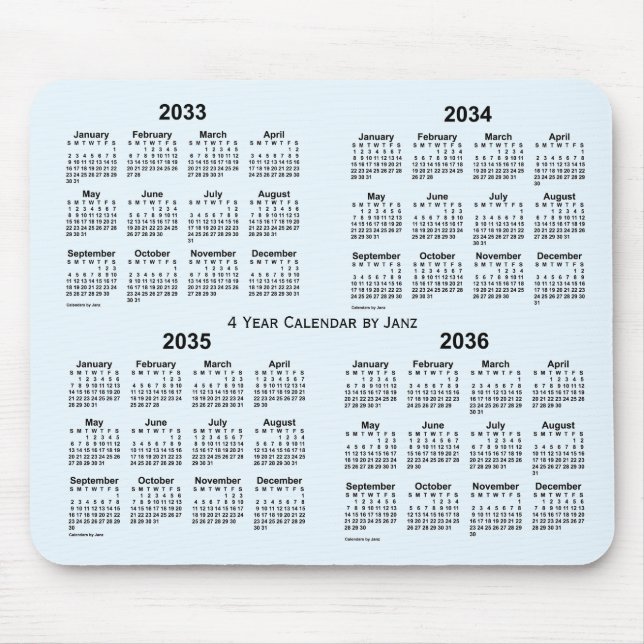 2033-2036 Alice Blue 4 Year Calendar av Janz Musmatta (Framsidan)