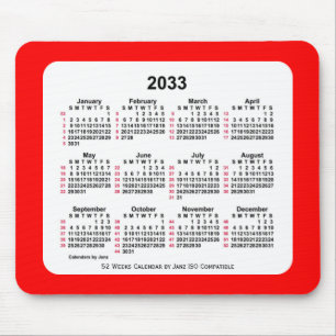 2033 Red 52 Weeks ISO Calendar av Janz Two Tone Musmatta