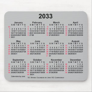 2033 Silver 52 veckor ISO Calendar av Janz Musmatta