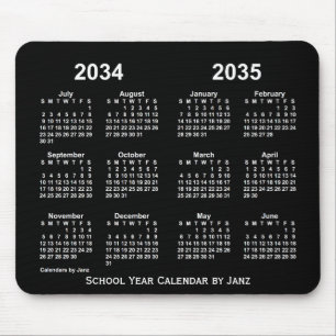 2034-2035 års Neon skolårskalender från Janz Musmatta