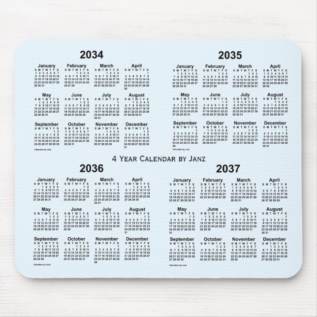 2034-2037 Alice Blue 4 Year Calendar av Janz Musmatta (Framsidan)