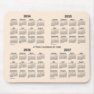 2034-2037 Antique White 4 Year Calendar av Janz Musmatta
