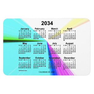 2034 års gränspunkt-kalender från Janz 4x6 Magnet