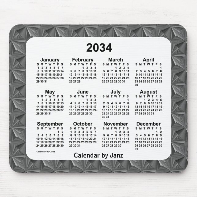 2034 års kalender för svarta diamanter från Janz Musmatta (Framsidan)