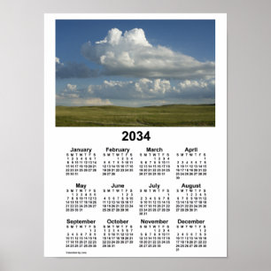 2034 Nebraska Sandhills kalender från Janz Poster
