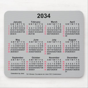 2034 Silver 52 veckor ISO Calendar av Janz Musmatta