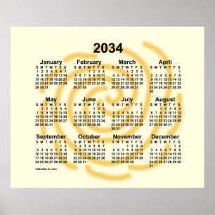 2034 Sunnumkalender från Janz Poster