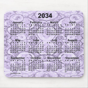 2034 Tiny Bubbles Lila Calendar av Janz Musmatta
