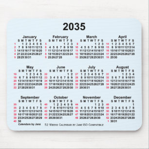 2035 Alice Blue 52 veckor ISO Calendar av Janz Musmatta
