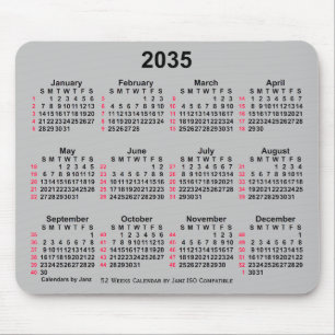2035 Silver 52 veckor ISO Calendar av Janz Musmatta