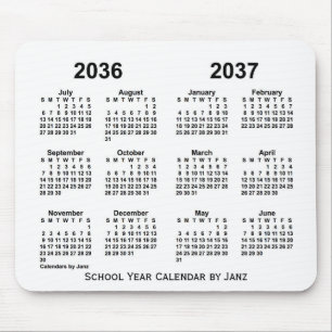 2036-2037 års vitbokskalender från Janz Musmatta