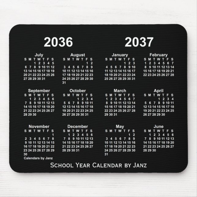 2036-2037 Neon skolårskalender från Janz Musmatta (Framsidan)