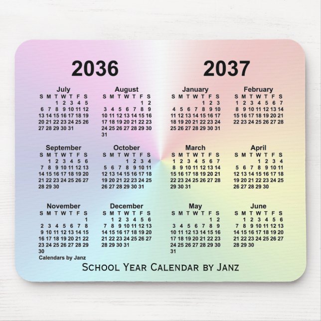 2036-2037 Rainbow Cloud School Calendar av Janz Musmatta (Framsidan)