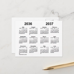 2036-2037 White School Year Calendar av Janz Vykort