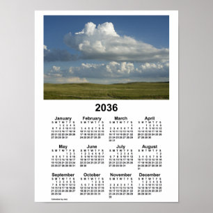 2036 års kalender för Nebraska Sandhills från Janz Poster