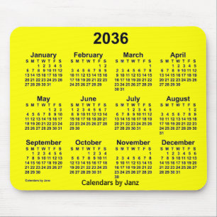 2036-Gultens kalender av Janz Mouse Pad Musmatta