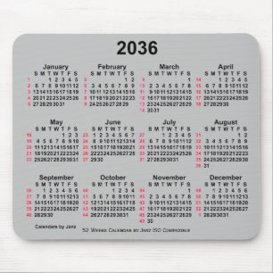 2036 Silver 52 veckor ISO Calendar av Janz Musmatta