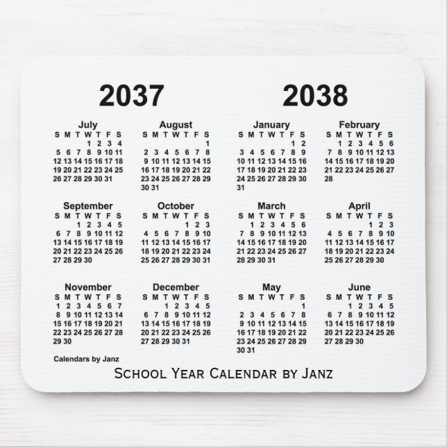 2037-2038 års vitbokskalender från Janz Musmatta (Framsidan)