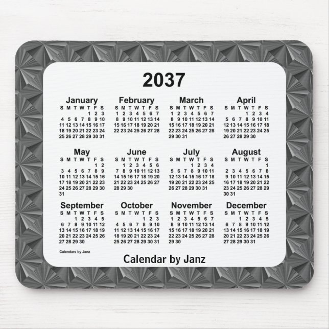 2037 års kalender för svarta diamanter från Janz Musmatta (Framsidan)