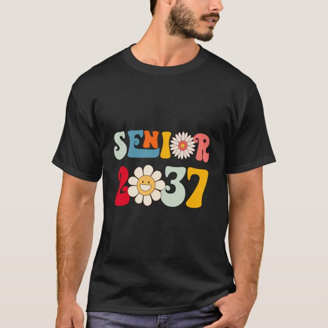 2037 års pensionsklass: Retro Back to school Gra T Shirt (Framsida)