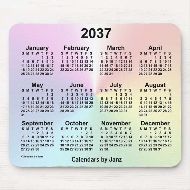 2037 Rainbow Cloud Calendar av Janz Musmatta (Framsidan)