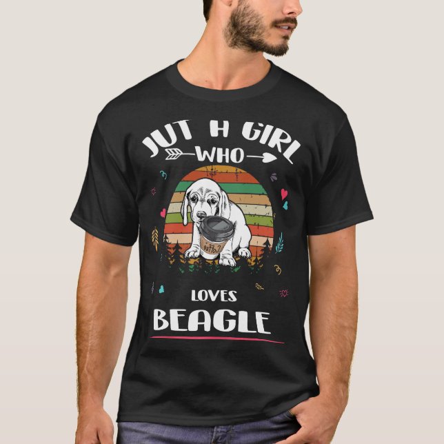 203 Bara en flicka som Kärlek Beagle T Shirt (Framsida)