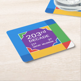 203:e decenniet (nytt år 2021-2030) underlägg papper kvadrat