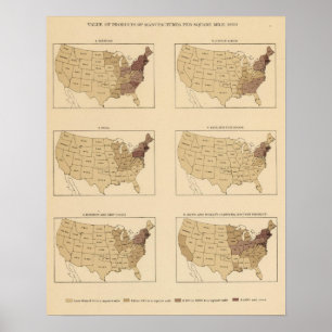 205 Tillverkning/sq miles Poster