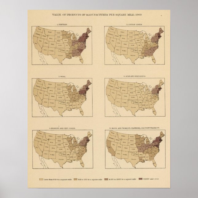 205 Tillverkning/sq miles Poster (Framsidan)