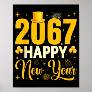 2067 Gott Nytt År Retro Roligt 67 Sex Sju Meme  Poster